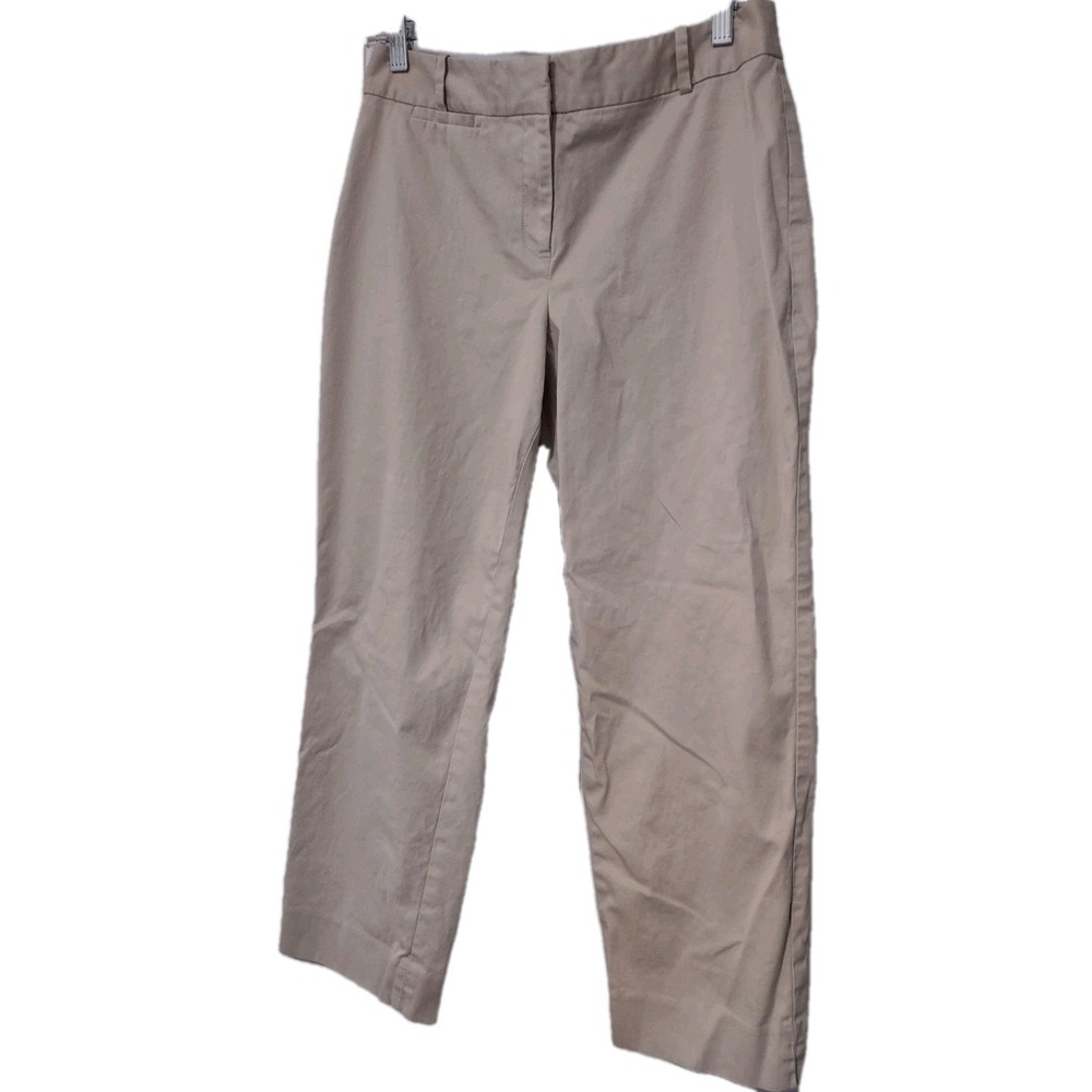 Talbots Pants Women's Size 8 Beige Khaki Mid-Rise 3 Pockets Straight‎ Belt Loops